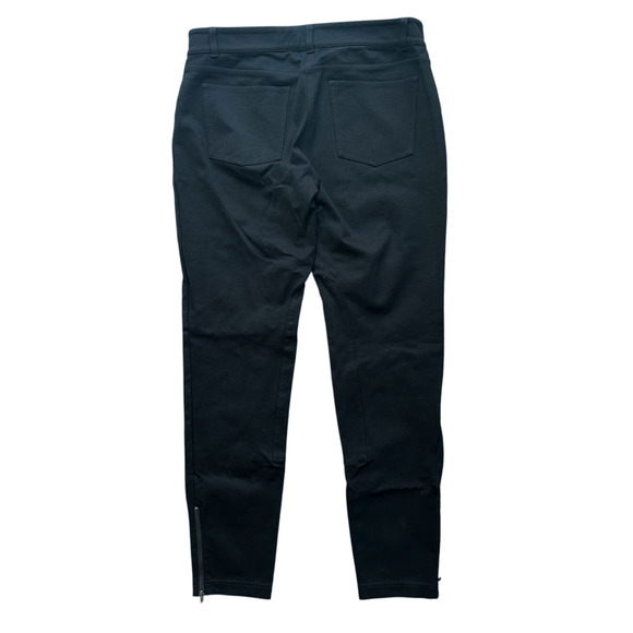 Eileen Fisher Black Pants Small Equestrian Breeches Stretch Knit Ankle Zip (15) - Picture 9 of 12